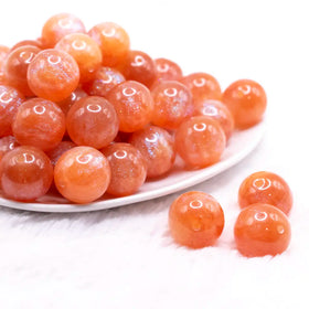 20mm Orange Opalescence Bubblegum Bead