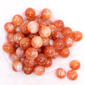 20mm Orange Opalescence Bubblegum Bead