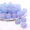 front view of a pile of 20mm Jelly Pastel Confetti Rhinestone AB Bubblegum Beads