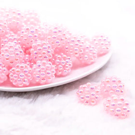 20mm Pink Berry Rhinestone Bubblegum Beads