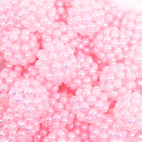 20mm Pink Berry Rhinestone Bubblegum Beads