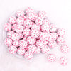 20mm Pink Love Print Acrylic Bubblegum Beads