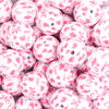 20mm Pink Love Print Acrylic Bubblegum Beads