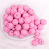 top view of a pile of 20mm Pink on Pink Rhinestone Bubblegum Beads