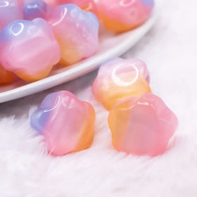 20mm Pink Opal Flower Shaped Acrylic Beads