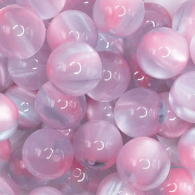 20mm Pink Illusion Glitter Bubblegum Bead