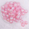 top view of a pile of 20mm Pink Opalescence Bubblegum Bead
