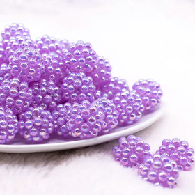 20mm Purple Berry Rhinestone Bubblegum Beads