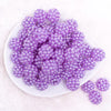 top view of a pile of 20mm Purple Berry Rhinestone Bubblegum Beads