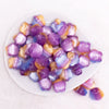 top view of a pile of 20mm Purple Opal Flower Shaped Acrylic Beads