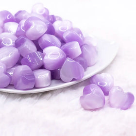 20mm Purple Opal Heart Shaped Acrylic Beads