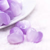 macro view of a pile of 20mm Purple Opal Heart Shaped Acrylic Beads