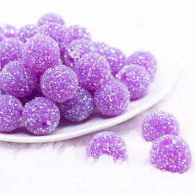 20mm Purple Sugar Rhinestone Bubblegum Bead
