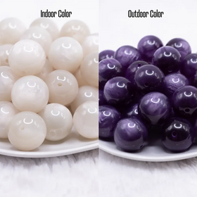 20mm Purple Color Changing Bubblegum Beads