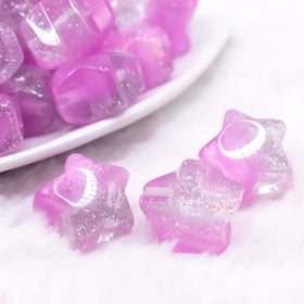 20mm Purple Opal Star Shaped Acrylic Beads