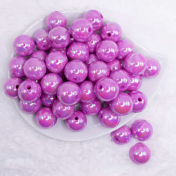 top view of a pile of 20MM Purpureus Purple AB Solid Chunky Bubblegum Beads