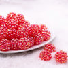 front view of a pile of 20mm Red Berry Rhinestone Bubblegum Beads