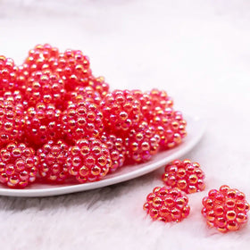20mm Red Berry Rhinestone Bubblegum Beads