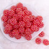 top view of a pile of 20mm Red Berry Rhinestone Bubblegum Beads