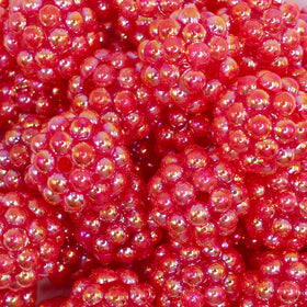 20mm Red Berry Rhinestone Bubblegum Beads