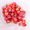 top view of a pile of 20mm Red Opal Flower Shaped Acrylic Beads