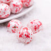 Macro view of a pile of 20mm Snowman Printed Christmas Acrylic Bubblegum Beads