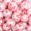 Close up view of a pile of 20mm Snowman Printed Christmas Acrylic Bubblegum Beads