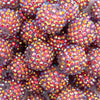 close up view of a pile of 20mm Red Sparkle Rhinestone Bubblegum Beads