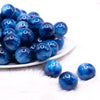 front view of a pile of 20mm Royal Blue Opalescence Bubblegum Bead