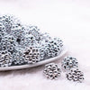 front view of a pile of 20mm Silver Berry Rhinestone Bubblegum Beads