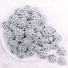 top view of a pile of 20mm Silver Berry Rhinestone Bubblegum Beads