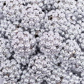 20mm Silver Berry Rhinestone Bubblegum Beads
