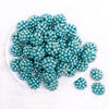 top view of a pile of 20mm Teal Green Berry Rhinestone Bubblegum Beads