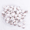 top view of a pile of 20mm True Crime Junkie Print Chunky Acrylic Bubblegum Beads - 10 Count