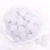 top view of a pile of 20mm White Berry Rhinestone Bubblegum Beads