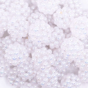 20mm White Berry Rhinestone Bubblegum Beads