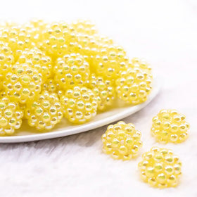 20mm Yellow Berry Rhinestone Bubblegum Beads