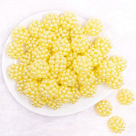 20mm Yellow Berry Rhinestone Bubblegum Beads