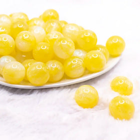 20mm Yellow Opalescence Bubblegum Bead