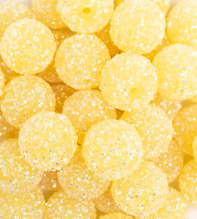 20mm Yellow Sugar Rhinestone Bubblegum Bead