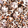 close up view of a pile of 20mm Leopard Animal Print Acrylic Bubblegum Beads