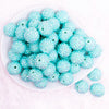 top view of a pile of 20mm Aqua Blue Rhinestone AB Bubblegum Beads
