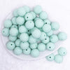 top view of a pile of 20mm Aqua Blue Rhinestone Bubblegum Beads