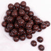 top view of a pile of 20mm Brown & Black Leopard Animal Print Bubblegum Beads