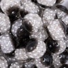 close up view of a pile of 20mm Black Captured Pearls Bubblegum Bead