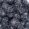 close up view of a pile of 20mm Black & White Spider Web Rhinestone Bubblegum Beads