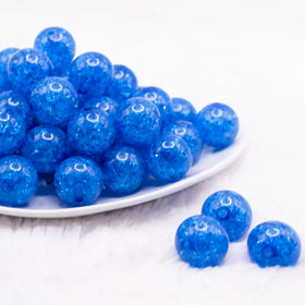 20mm Cobalt Blue Crackle Bubblegum Beads