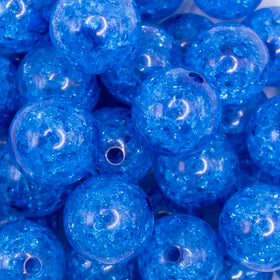 20mm Cobalt Blue Crackle Bubblegum Beads