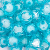 close up view of a pile of 20mm Blue Transparent Cube with Middle Bubblegum Beads