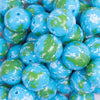 close up view of a pile of 20mm Earth print acrylic bubblegum Beads